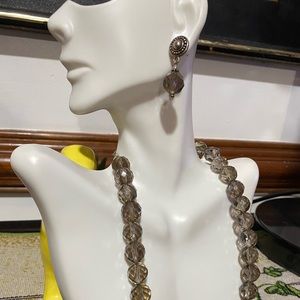 Elegant bead necklace and earrings set